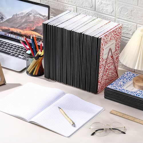 Fainne 60 Pack B5 Composition Notebooks Bulk 7.5 x 9.75'' College Ruled Composition Notebooks 50 Sheets (100 pages) Marble Covers Notebook for School Classroom Office Supplies(Multicolor) - color: Multicolor