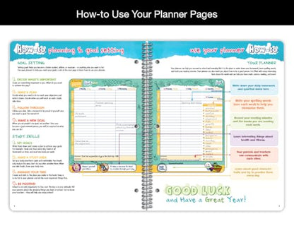 Dated Elementary Student Planner 2025-2026 Academic School Year, Large (8.5" by 11") Matrix Style Datebook with Create Cover