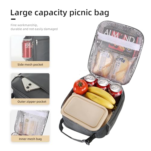 Lovoeo Lunch box Lunch bag for men women Insulated Lunchbox Lunch bags for Work Picnic Travel (Grey) - color: Gray