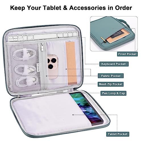 12.9 Tablet Sleeve Carrying Case, Padded Travel Pouch Bag for iPad Pro 13-in (M4), iPad Air 13-in (M2), Surface Pro 9/8, 12.4 Galaxy Tab S9+/S8+ (PU-Teal Blue12.9) - color: Teal Blue, size: 12.9