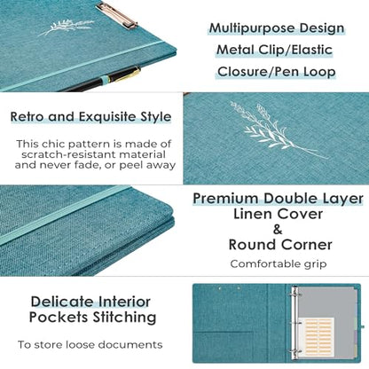 EYROZILL 3 Ring Binder 2 Inch, Binder for Letter Size (11" x 8.5") with 5 Tab Dividers, File Folder Labels and Low Profile Clipboards, Lavender Blue - color: Blue Lavender, size: ‎Letter Size - 2 Inch