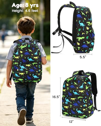 CAMTOP Backpack for Kids, Boys Girls Preschool Backpacks with Lunch Box Toddler Kindergarten School Bookbag Set (Dinosaur Blue Green) - color: Dinosaur Blue Green