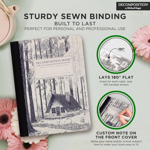 Decomposition Redwood Creek College Ruled Composition Notebook - 9.75 x 7.5 Journal with 160 Lined Pages - Notebooks for School Supplies, Home & Office - 100% Recycled Paper - Made in USA - color: Redwood Creek