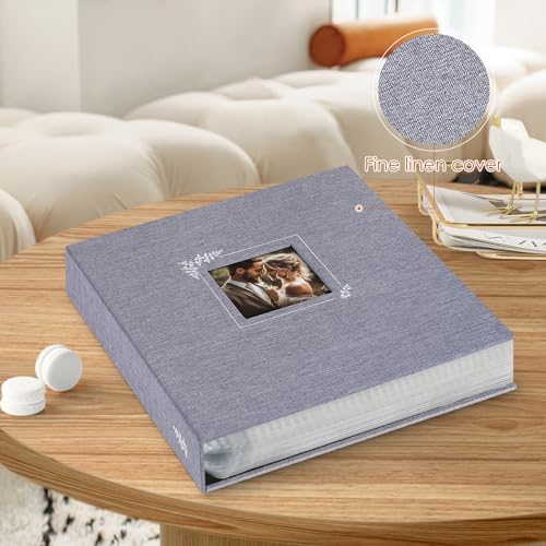 Lanpn Scrapbook Photo Album 8.5x11, Linen Window Design Cover Top Load 3 Ring Folder Binder Photobook Photo Book 8.5 x 11 inch with 30 Plastic Sleeves 60 Pages Grey - color: Grey, size: 8.5x11"
