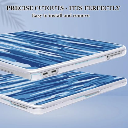 for MacBook Neo 13 inch Case 2026 Release A3404 Cover, Ultra-Thin Printed Pattern Plastic Hard Shell Case Protective Case for Mac Neo 13 with Apple A18 Pro Chip, Abstract Blue Camouflage - color: Abstract Blue Camouflage