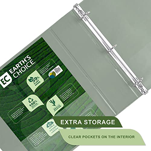 Samsill Plant-Based 3 Inch Durable D-Ring, View Binder, Eco-Friendly, USDA Certified Biobased, 2 Count,Pack of 1, Sage Green - color: Sage Green, size: 3-Inch, style: 2 Pack