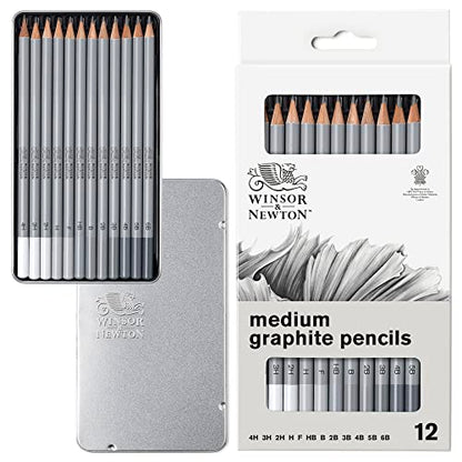 Winsor & Newton Studio Collection 아티스트 연필, 흑연 연필, 12개 세트 - style: 12가지 색상 연필