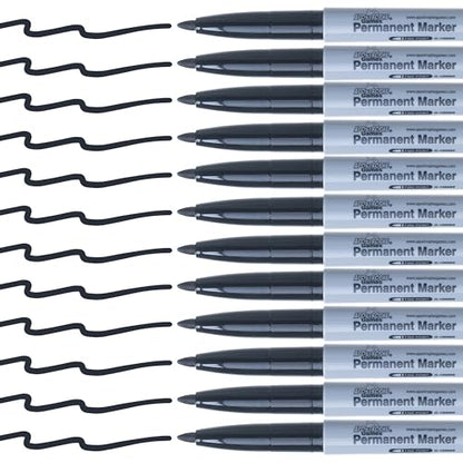 Fine Point Permanent Markers - 36 Pack, Black Pens - School Supplies | Create clear, permanent marks with durable fine point black markers for home, school, or office - style: 36 Black Fine Point
