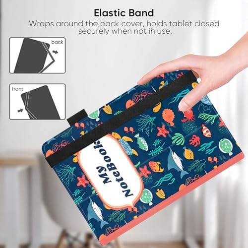 Universal 10 10.1 Inch Android Tablet Case,Slim Folding Stand Cover for All 9"-10.5" Touchscreen Tablet Case with Stylus Pen Holder,Sea Floor - color: Sea Floor