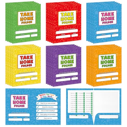 24 PCS Homework 2 Pocket Folders Bulk for Students Take Home Folders A4 Letter Size Colorful Classwork Homework Organizer for Classroom Home School Office Teachers Educational Supplies