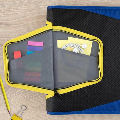 Five Star Zipper Binder 1.5 Inch O-Rings Case Organiser with 3-Pocket Expanding File, 500 Sheet Capacity, Cosmic Blast (280146J) - color: Cosmic Blast