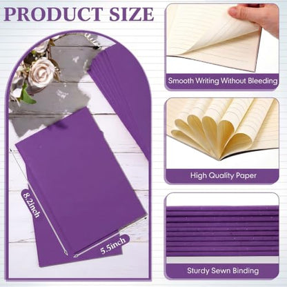 Mimorou 100 Pcs Journals Notebooks Bulk - Kraft Softcover A5 Small Notebooks 5.5 Inch x 8.3 Inch Notepads with 60 Page 30 Sheet for Writing Sketch Travel Office Supplies(Purple,Lined) - color: Purple, style: Lined
