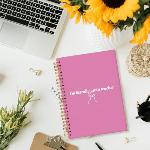 Coquette Pink Teacher Notebook, Teacher Appreciation Gifts Journal For Women, Cute Motivational Floral Teach Love Inspire Notebooks, 5.5x8.3 Inch - color: Pink