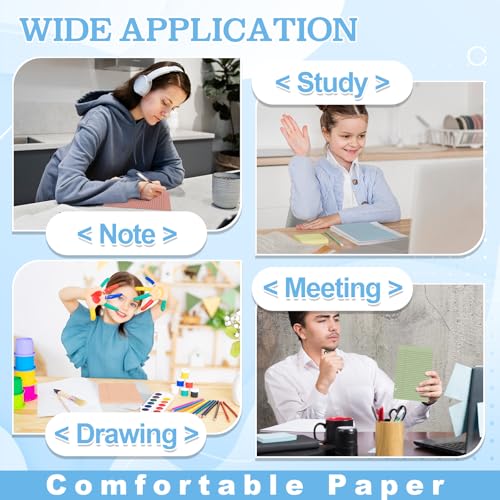 200 Sheets Half Letter Lined Paper 5.5 X 8.5 In Colored Notebook Paper College Ruled Loose Leaf Paper 3 Hole Punched Half Mini Binder Inserts Fit 3 Ring Binder for School Office