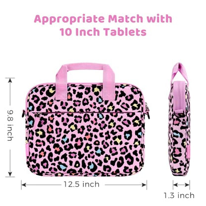 Choco Mocha Kids Tablet Sleeve Bag for Boys & Girls, (10-12.5Inch) - color: Leopard-pink 12.5inch, size: 12.5inch(12.5 x 9.8 x 1.3)