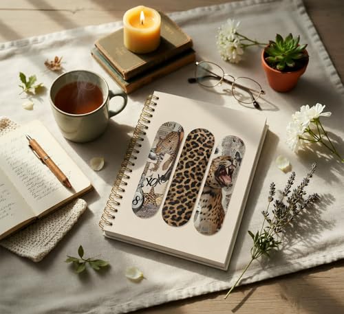 KDHTY Y2K Cheetah Print Leopard Notebook, Cute School Supplies Girly Notebook for Teens Girls,Back to School Hardcover Notebook for Work School Office Supplies,Leopard print gifts for Women,5.5x8.3 - style: preppy 5