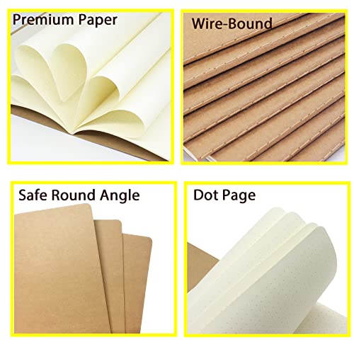 zmybcpack 12 Pack Large Dot Grid Notebook Journals Bulk, 8.5" x 11" Dotted Journals Notebook for Travelers, College Students, Office-Subject Notebooks 60 Dotted Pages/30 Sheets - size: 8.5 x 11"(12pack dotted)