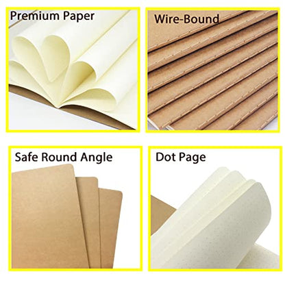 zmybcpack 12 Pack Large Dot Grid Notebook Journals Bulk, 8.5" x 11" Dotted Journals Notebook for Travelers, College Students, Office-Subject Notebooks 60 Dotted Pages/30 Sheets - size: 8.5 x 11"(12pack dotted)