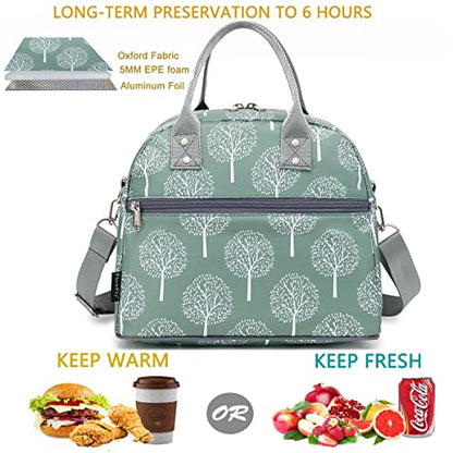 FlowFly Insulated Lunch Bag With Shoulder Strap for Women, Men, and Kids, Large and Reusable, Handle, Freezable Work and School Travel Tote and Meal Prep Organizer,Dandelion - color: Dandelion