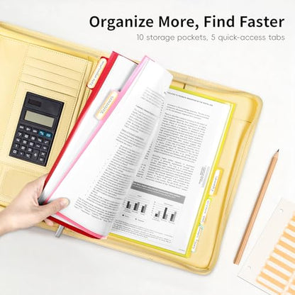 Ospelelf File Dividers with Pockets and Tabs for 3 Ring Binder, 8.5" x 11" Plastic Binder Dividers, 5 Waterproof Folders with Pockets, Multicolor - color: Multicolor