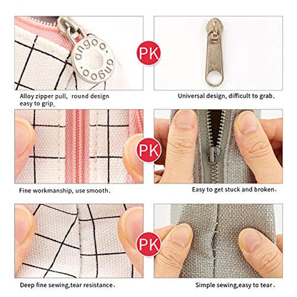 EASTHILL Big Capacity Pencil Case Pouch Pen Case Simple Stationery Bag School College Office Organizer for Teens Girls Adults Student - color: Plaid White