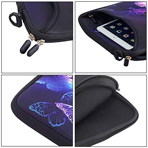 RICHEN 14 15 15.4 15.6 inch Laptop Shoulder Bag Notebook Handle Sleeve Neoprene Soft Carrying Travel Case with Accessories Pocket (14-15.6 inch, Butterflies) - color: Butterflies, size: 14-15.6 inch