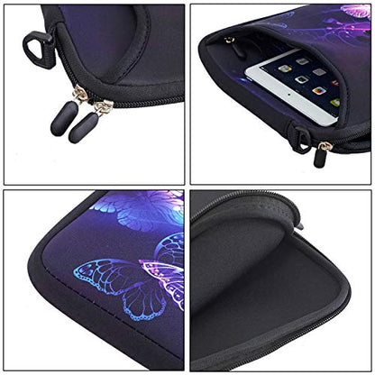RICHEN 14 15 15.4 15.6 inch Laptop Shoulder Bag Notebook Handle Sleeve Neoprene Soft Carrying Travel Case with Accessories Pocket (14-15.6 inch, Butterflies) - color: Butterflies, size: 14-15.6 inch