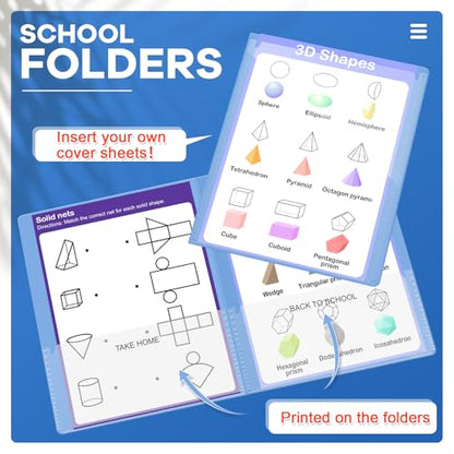 Henoyso 24 Pcs Folders with Pocket School to Home Folder Heavy Duty 2 Pocket Homework Folders with Clear Front Pockets for School Students Parent Teacher Communication (Light Blue) - color: Light Blue