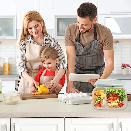 4 pack Bento Lunch Box, 2 Compartments Meal-Prep Containers with Lids, Microwave & Dishwasher Safe, Reusable Divided Food Food Storage Containers -Stackable for Travel, School and Work - color: 4pack-2 compartment
