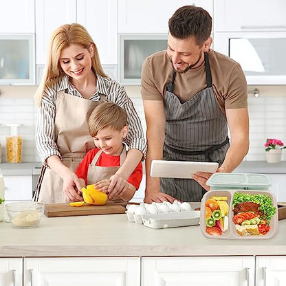 4 pack Bento Lunch Box, 2 Compartments Meal-Prep Containers with Lids, Microwave & Dishwasher Safe, Reusable Divided Food Food Storage Containers -Stackable for Travel, School and Work - color: 4pack-2 compartment