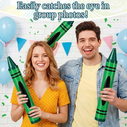 Gersoniel Green 15" Giant Crayon, Jumbo Non-Toxic Coloring Crayon for Back to School, Large Art Projects & Festival Art Events, Draw on Paper & Walls - color: Green