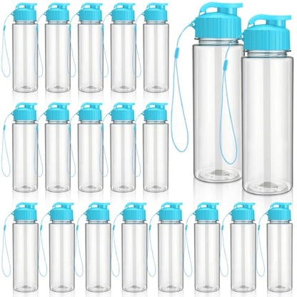 Mifoci 20 Pieces Water Bottle Bulk 17 oz Plastic Water Bottles Bulk Gym Sports Adults Reusable Large Bottles with Leak Proof Flip Top for Party Outdoor (Sky Blue) - color: Sky Blue