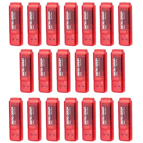 Micro Center SuperSpeed 20 Pack 16GB USB 3.0 Flash Drive Thumb Drive, Red | High Transfer Speed, 10X Faster than USB 2.0 USB Drive, LED Light Indicator, Type-A, Data Storage and Backup - color: Red - 16GB x20