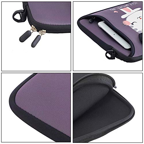 RICHEN 14 15 15.4 15.6 inch Laptop Shoulder Bag Notebook Handle Sleeve Neoprene Soft Carrying Travel Case with Accessories Pocket (14-15.6 inch, Cute Cat) - color: Cute Cat, size: 14-15.6 inch