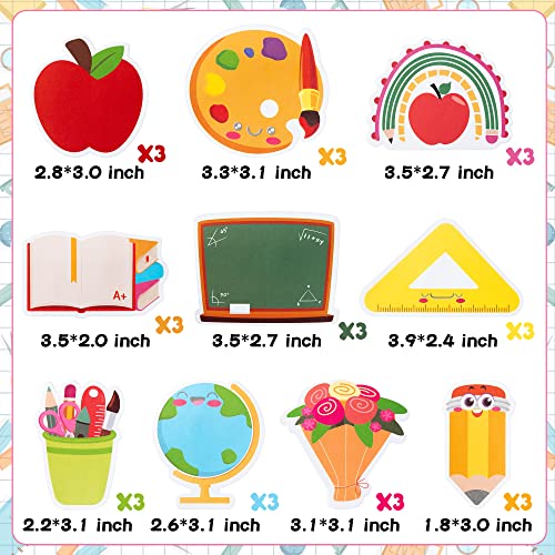 Xqumoi 30 Pack Teacher Notepads Set Total 600 Sheets, Book Pencil Ruler Blackboard Shaped Self Sticky Memo Pads for Teacher Appreciation Gift Back to School Supplies Party Favors Goodies Bag Fillers - style: Teacher Appreciation (Style 3)