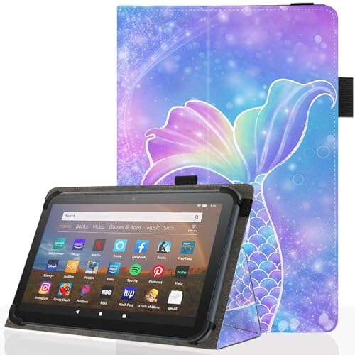 Universal 10 10.1 Inch Android Tablet Case,Slim Folding Stand Cover for All 9"-10.5" Touchscreen Tablet Case with Stylus Pen Holder,Mermaid - color: Mermaid
