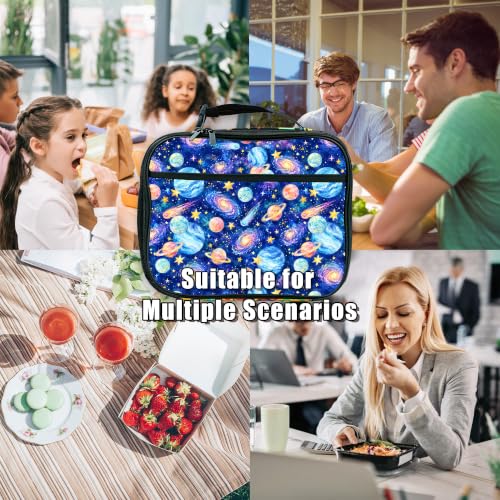 Planet Star Moon Lunch Box Insulated Reusable Lunch Bag Tote Cooler for Women Men Boy Girl School Work Office Picnic - color: Planet