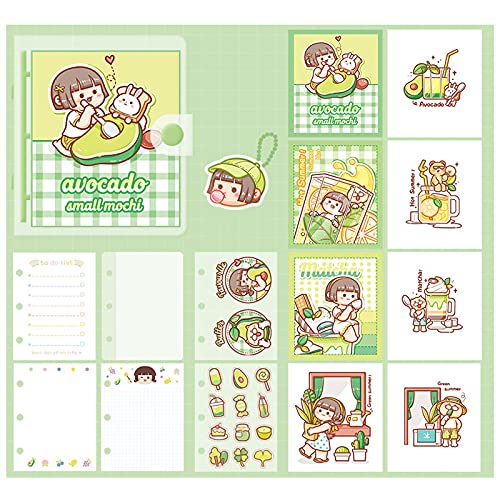 Mini Transparent Binder Notebooks with Keychain, Soft Plastic PVC 3 Round Rings Binder Planner Cover Notebook Protector with Inner Papers