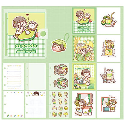 Mini Transparent Binder Notebooks with Keychain, Soft Plastic PVC 3 Round Rings Binder Planner Cover Notebook Protector with Inner Papers