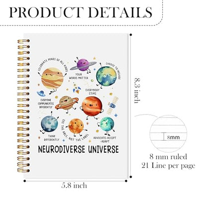 Neurodiversity Autism Awareness Spiral Notebook, Inspirational Mental Health Journal for ADHD, Special SPED Education Classroom Supplies, Autism Teacher Gifts, Mental Health Gifts, 5.5x8.3 - color: Neurodiversity Autism Awareness