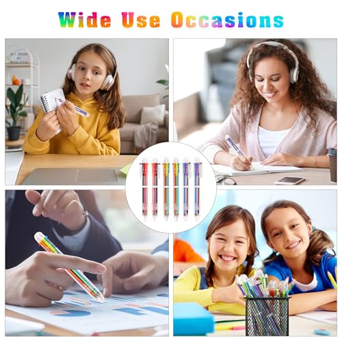 DAIKOYE Ballpoint Pens 6 PCS 0.5mm 6-in-1 Multicolor Ballpoint Pens Birthday Party Favors Gifts