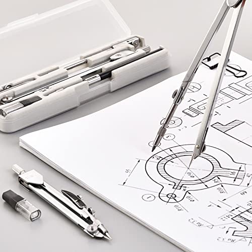 BABETT Drawing Compass Drafting Tools Mathematical Geometry Compass Professional Drawing Tools Student School Stationery Exam Tool Metal Compass Collection Math Ruler Kit (Size : A) - size: A