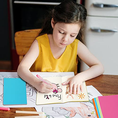 24 Pack Blank Notebook & Journal Bulk, Multi Cover, Unlined Plain Thick Paper, A5 Size, 5.5x8.3 inch, 60 Page, Small Sketchbook Subject Note Pad Set for Women Men Kids Traveler Student Office - color: Multi, style: Multi-24-Unlined