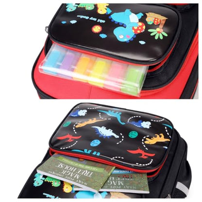 3-in-1 Kids Backpack with Insulated Lunch Bag and Pencil Case for Elementary Middle School, Lightweight, Colorful Prints, Waterproof Fabric, 17" Large Capacity - color: Multicolor