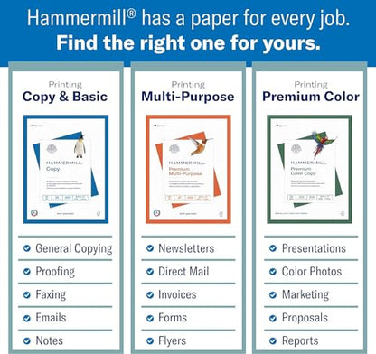 Hammermill Premium Laser Print Paper, 24 lb Copy Paper, 8.5 x 11 Letter Size, 3 Hole - 1 Ream (500 Sheets) - 98 Bright - size: 1 Ream | 500 Sheets, style: 3 Hole (8.5x11)