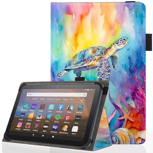 Universal 10 10.1 Inch Android Tablet Case,Slim Folding Stand Cover for All 9"-10.5" Touchscreen Tablet Case with Stylus Pen Holder,Sea Turtle - color: Sea Turtle