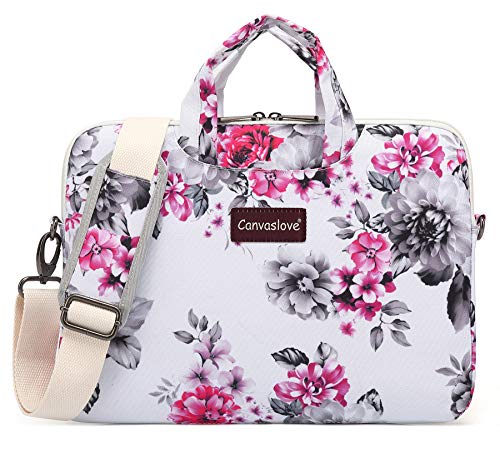 Chrysanthemum Pattern Water Resistant Laptop Shoulder Messenger Bag for MacBook Pro 16 inch and 15.6 inch 16 inch Laptop - color: Chrysanthemum