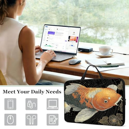 10" Laptop Sleeve with Handle, Artistic Koi Water‑Resistant Tabet Carrying Case for 11 inch iPad 2025/11" iPad Air M3/ 11" iPad Pro M5 M4/ 11" Galaxy Tab S9 S8 / Lenovo Tab M11 - color: Artistic Koi, size: 10-11 inch Devices