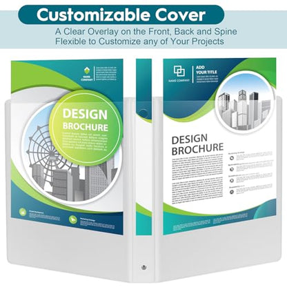 Bulk 24 Pack Economy 3-Ring Binders, 1 Inch, Round Rings, 200 Sheet Capacity, ClearVue Presentation View, Non-Stick, White (24)