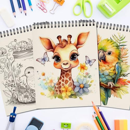 OSIMIG 10 Pack 5.5" x 8.5" Sketch Books, 300 Sheet Drawing Paper, Mini Sketchbook for Kids, Drawing Pad, Top Spiral Bound Sketch Pad for Beginger, Adult Art Supplies - size: 10 Pack